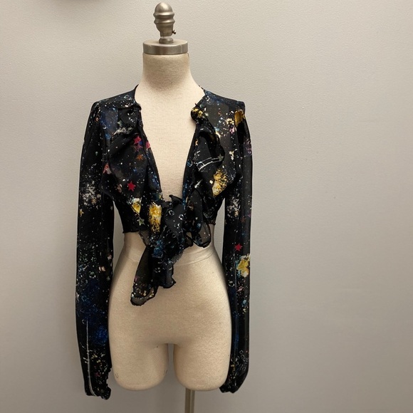 Galaxy print wrap blouse - Picture 2 of 7